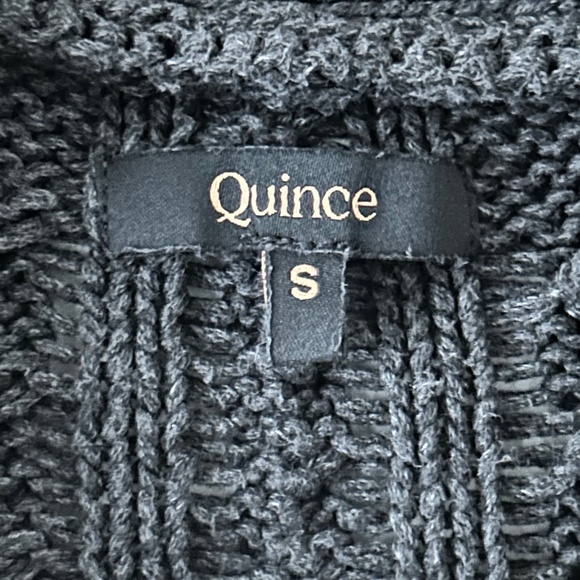 Quince 100% Organic Cotton Oversized Gray Cable Cardigan - Picture 16 of 16
